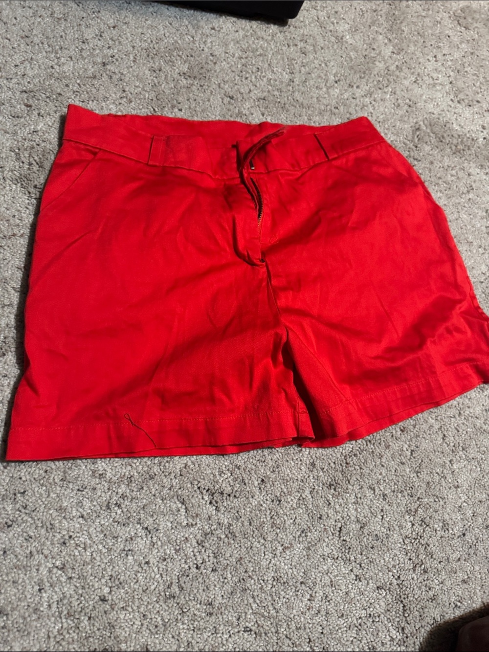 Classic Red Women's Bermuda Shorts with Clean Waist